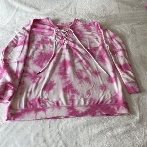 Jessica Simpson Lace Up Ty Dye Sweatshirt.
